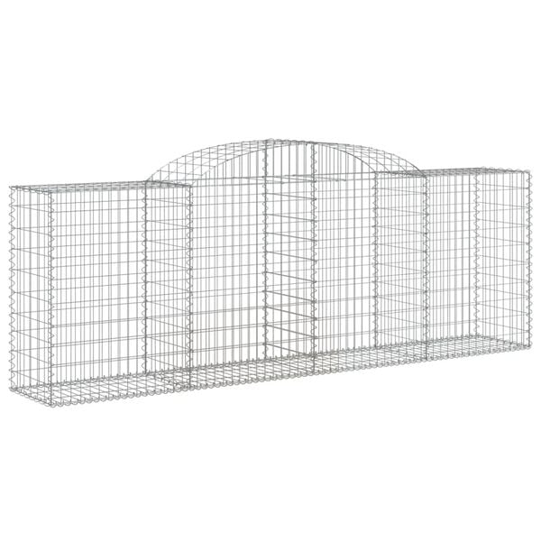 vidaXL Gabion Basket Set of 10 Silver Galvanized iron