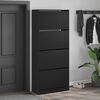 vidaXL Shoe Cabinet Black Engineered wood Tall Shoe Cabinet