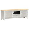 vidaXL TV Cabinet Silver and brown Solid mango wood, aluminum 47.2 in wide