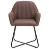 vidaXL Dining Chair Set of 2 Brown Polyester Medium Modern