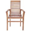 vidaXL Dining Chair Set of 8 Warm Brown Solid Teak Wood Mid Stackable