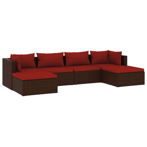 vidaXL Garden Lounge Set Brown, Cinnamon Red