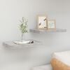 vidaXL Wall Shelf Set of 2 Concrete grey Honeycomb MDF, Metal 15.7 in