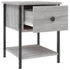 vidaXL Bedside Table Grey Sonoma Engineered Wood, Iron Small Nightstand