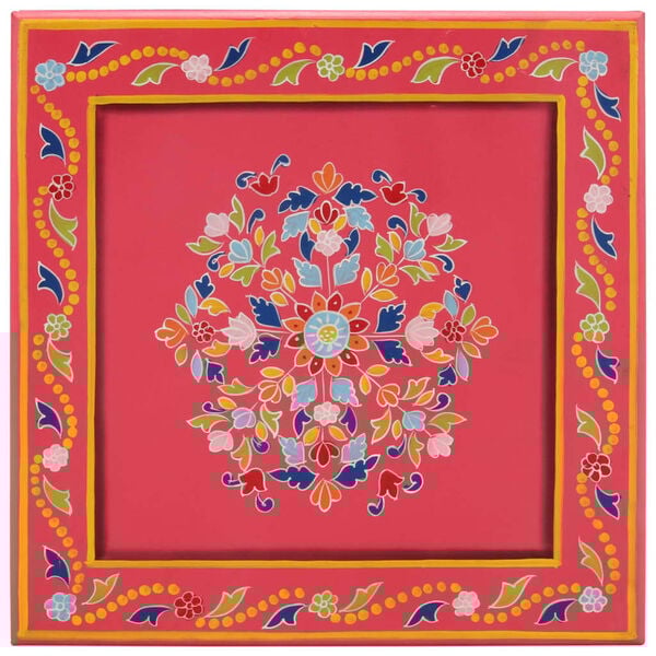 vidaXL Coffee Table Pink Solid mango wood Medium Decorative Inlays