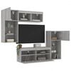 vidaXL 5 Piece TV Wall Units with LED Gray Sonoma Engineered Wood