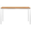 vidaXL Dining Table White, Teak Brown Solid teak wood, Stainless steel 304