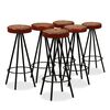 vidaXL Bar Set 7 Pieces Solid Acacia Wood, Genuine Leather & Canvas