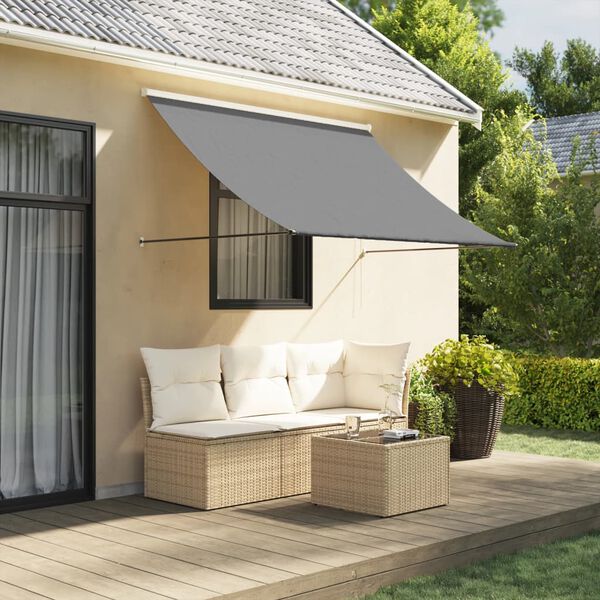 vidaXL Retractable Awning Anthracite Polyester 78.7 x 59.1 in