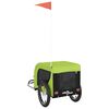 vidaXL Pet Bike Trailer Green and Black Oxford Fabric, Iron, PVC Medium
