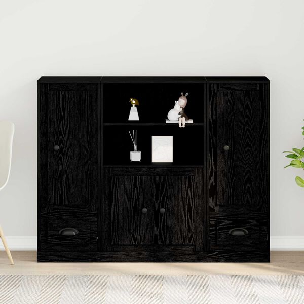 vidaXL Highboard Black Oak 52 x 14 x 41 inches Engineered wood