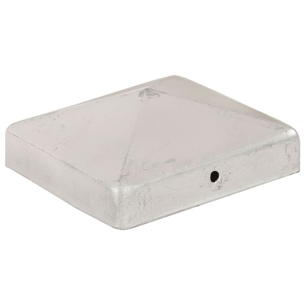 vidaXL Pyramid Fence Post Caps 6 pcs Galvanised Metal 3.58x3.58"