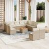vidaXL Garden Sofa Set Beige PE Rattan 12 Piece Set Modular