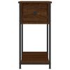 vidaXL Bedside Cabinet Brown Oak Engineered wood, Iron Compact