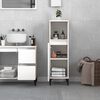vidaXL Bathroom Cabinet White Engineered wood, metal 11.8 x 11.8 x 39.4 in