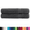 vidaXL Towel Set of 2 Anthracite 100% Cotton 39.4 x 78.7 in Durable
