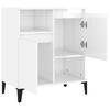 vidaXL Sideboard High gloss white Engineered wood, metal