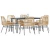 vidaXL Garden Dining Set Brown PE rattan 6-seater Durable