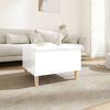 vidaXL Side Table High gloss white Engineered wood, solid eucalyptus wood