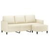vidaXL 3-seater Sofa With Footstool Cream