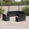 vidaXL Garden Sofa Set Black
