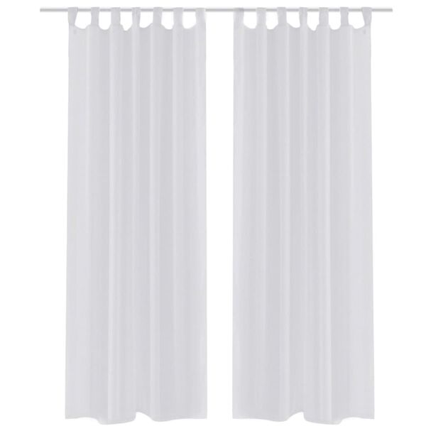 vidaXL White Sheer Curtain 55.1 x 88.6" 2 pcs