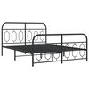 vidaXL Bed Frame Black Steel Full Bed Frame Rectangular Modern