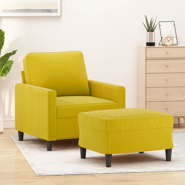 vidaXL Sofa Chair With Footstool Yellow