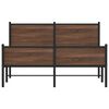 vidaXL Bed Frame Brown Oak Steel, engineered wood Double Bed Frame