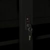 vidaXL Sliding Door Cabinet Black Steel, Tempered Glass Medium