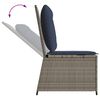 vidaXL Reclining Patio Sofa Gray PE rattan Single Reclining Garden Sofa