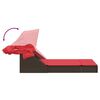vidaXL Patio Double Sun Lounger Brown PE rattan Double