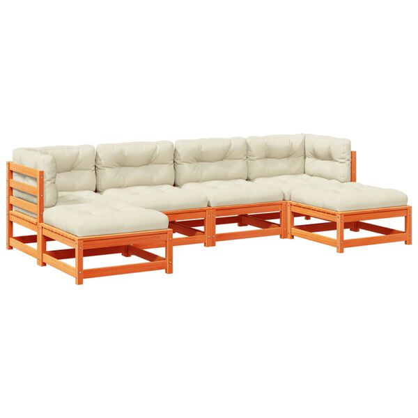 vidaXL Outdoor Sofa Set Wax brown Solid pine wood Large Modular