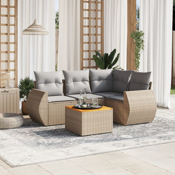 vidaXL Garden Sofa Set Beige