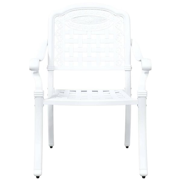 vidaXL Garden Chair 2 pcs White 55 x 56.5 x 91cm Aluminium