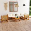 vidaXL Garden Lounge Set Cream and Brown