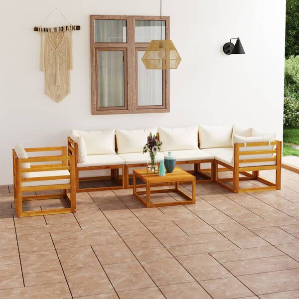 vidaXL Garden Lounge Set Cream and Brown