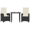 vidaXL Patio Dining Set Set of 4 Black and Cream White