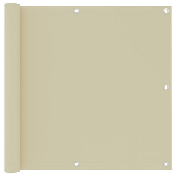 vidaXL Balcony Screen Cream 35.4x196.9" Oxford Fabric