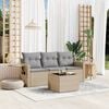 vidaXL Garden Sofa Set Beige PE rattan, Powder-coated steel, Tempered glass