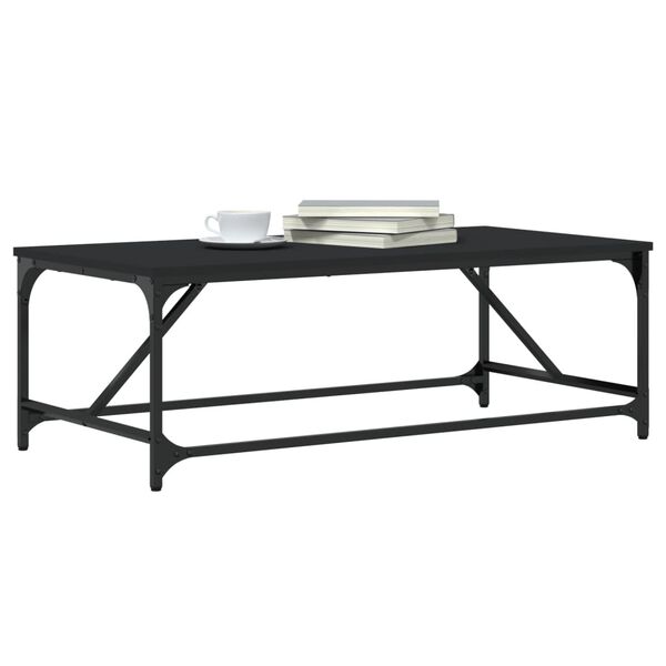 vidaXL Coffee Table Black Engineered wood, metal Medium Durable