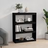 vidaXL Book Cabinet Black Solid Pine Wood Medium Book Cabinet