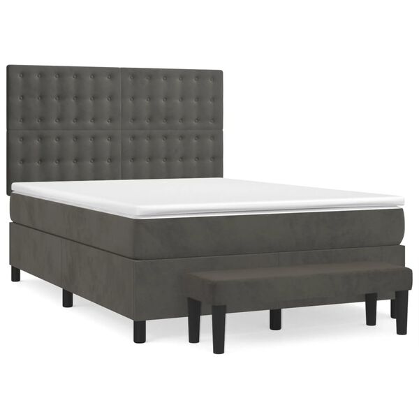 vidaXL Box Spring Bed Dark grey