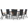 vidaXL Garden Dining Set Black and Brown