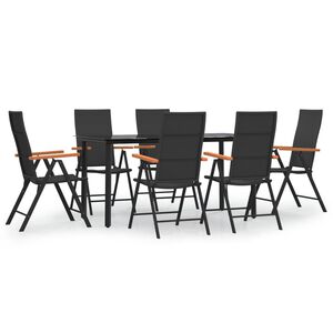 vidaXL Garden Dining Set Black and Brown