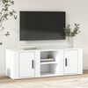 vidaXL TV Cabinet White Engineered wood Medium TV Cabinet Rectangular