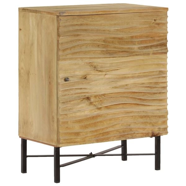vidaXL Sideboard Brown Solid Mango Wood, Steel 23.6 x 13.8 x 29.5 in