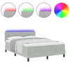vidaXL LED Box Spring Bed Light Grey 62.99 x 78.74 in Velvet