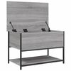 vidaXL Storage Bench Gray Sonoma Engineered Wood, Metal Compact