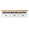 vidaXL TV Cabinet White and honey brown Solid pine wood 62.2 in wide
